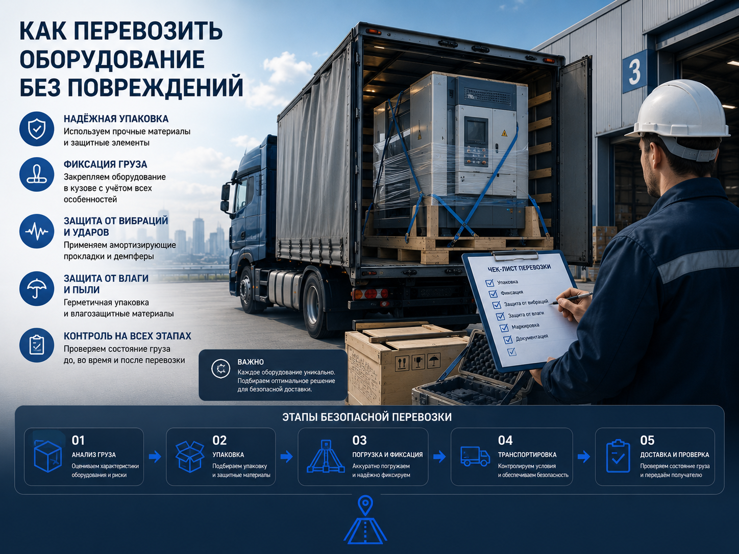 Как перевезти оборудование и ничего не сломать: 7 главных правил