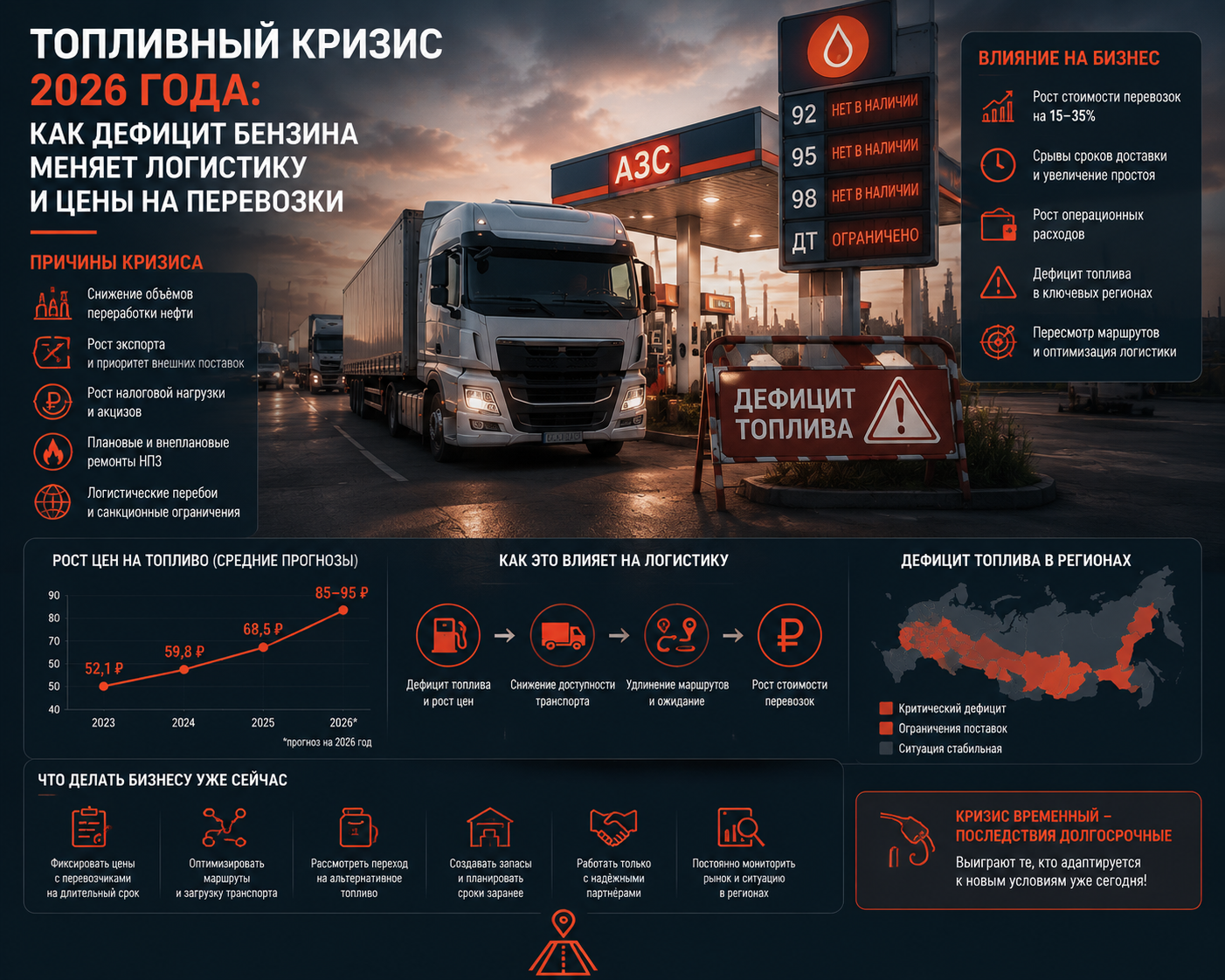 Топливный кризис 2026: как дефицит бензина меняет логистику